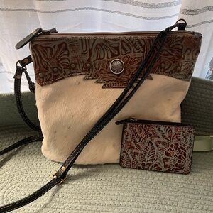 Myra hide cross body with matching wallet